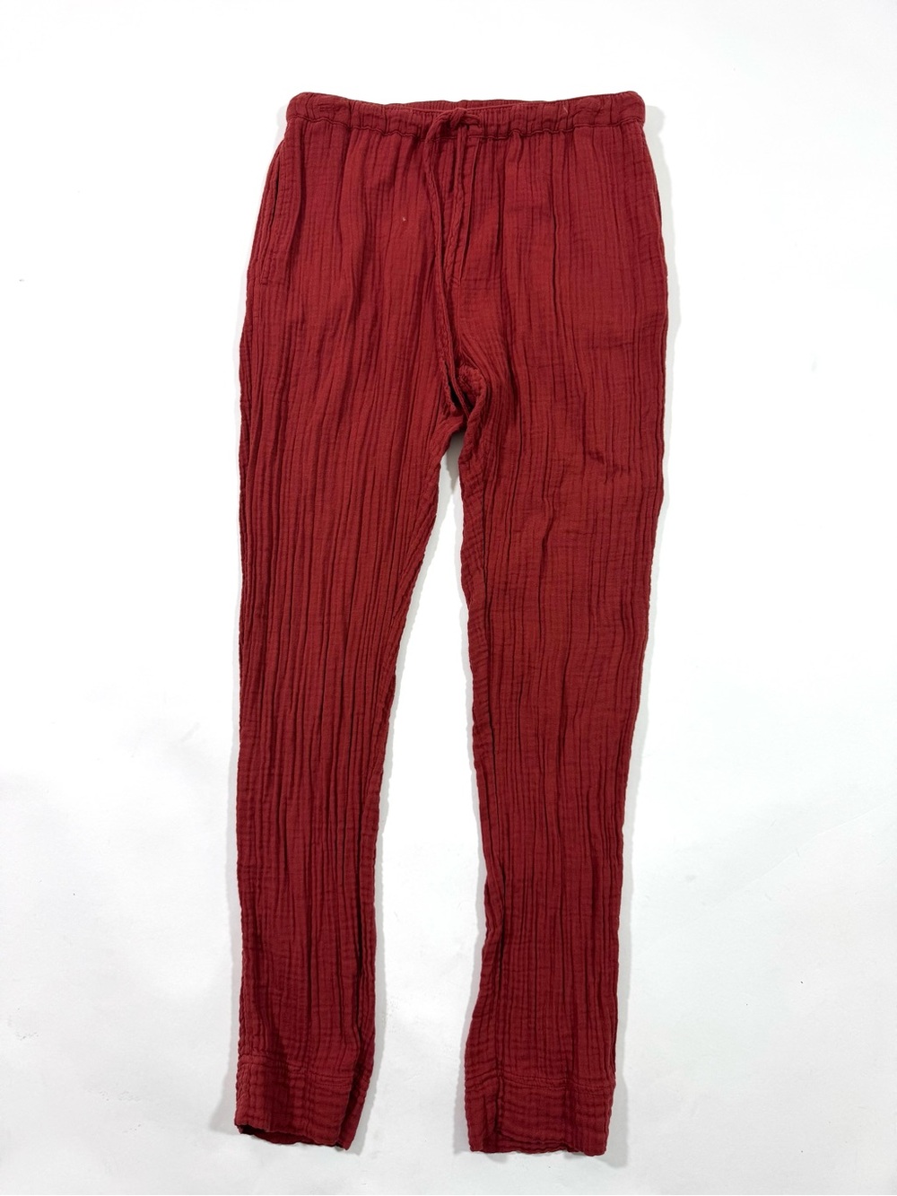 Xirena Crinkle Cotton Skinny Pants Brick Red